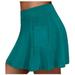 MSJUHEG Women S Casual Dresses Green Dress Women S Tennis Skirts Run Yoga Inner Shorts Elastic Sports Golf Pockets Hakama Tennis Dress Green 2Xl