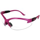 Birdz Eyewear Flamingo Safety Glasses for Nurses Dental Assistant Glasses Shooting Sunglasses for Women Ladies Men Black Hot Pink Frame w/Clear Lens 2.5 Magnification Bifocal Lens