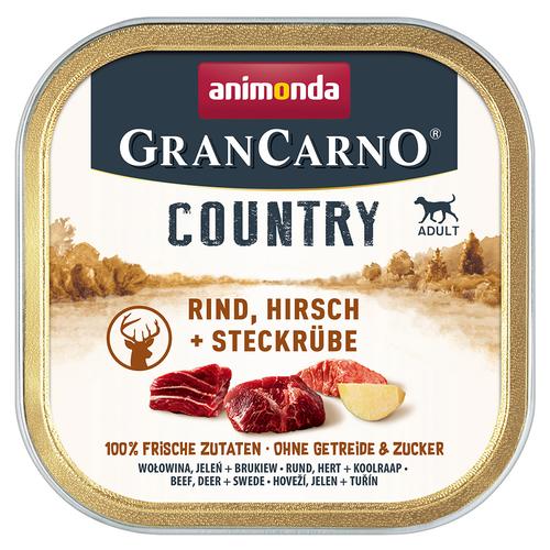 Sparpaket: 44x150g animonda GranCarno Adult Country Rind, Hirsch & Steckrübe Hundefutter nass