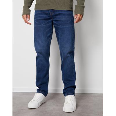 Mid Wash Straight Leg Jeans