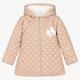 Caramelo Kids Girls Beige Quilted Hooded Coat