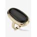 Women's Gold-Plated Black Onyx Ring by PalmBeach Jewelry in Gold (Size 11)