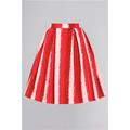 Collectif Womenswear Marilu Stardust Stripe Swing Skirt - UK 8 Red