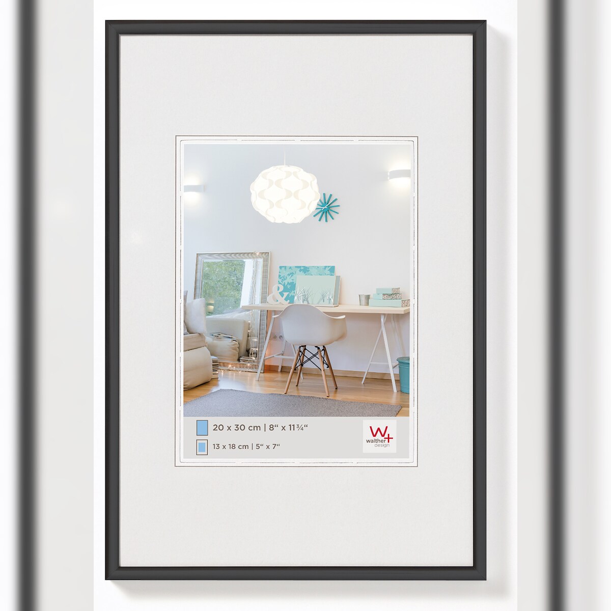 walther + design Lifestyle Kunststoff Bilderrahmen 29,7x42 cm, SCHWARZ Image