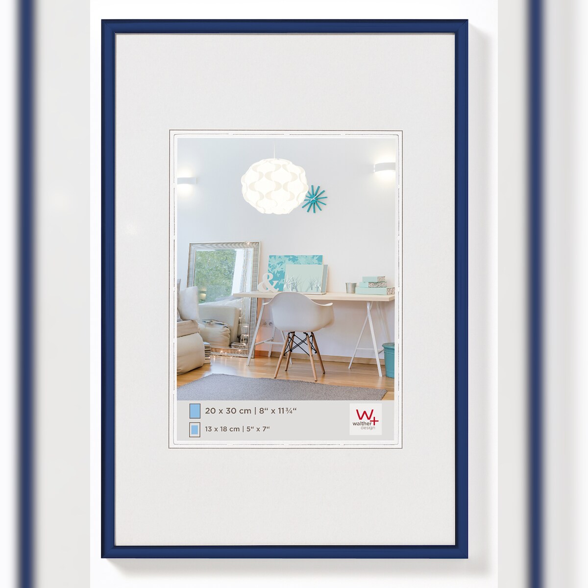 walther + design Lifestyle Kunststoff Bilderrahmen 50x70 cmBLAU Image