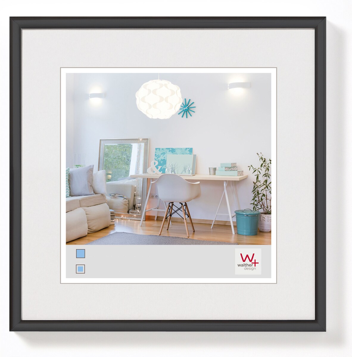 walther + design Lifestyle Kunststoff Bilderrahmen 10x10 cm SCHWARZ Image