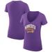 Women's G-III 4Her by Carl Banks Purple Minnesota Vikings Filigree Logo Lightweight V-Neck Fitted T-Shirt