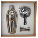 The Memory Company Texas Longhorns Stainless Steel Shaker, Strainer & Jigger Set