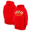 Unisex Starter Red Kansas City Chiefs Half Ball Team Fleece Pullover Hoodie