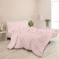 ROYALE Pink Duvet Cover Queen Size - Washed Duvet Cover Set, 3 Piece Double Brushed Duvet Covers with Button Closure & Corner Ties - 1 Duvet Cover 90x90 inches and 2 Pillow Shams - Comforter Cover
