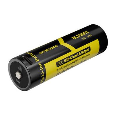 Nitecore NL2150RX 21700 Rechargeable Lithium-Ion Battery with USB-C Charging Port (3 NL2150RX