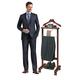 LOHOX Wooden Clothes Valet Stand Freestanding Floor Standing Suit Hanger Rack for Crease-Free Suit Coat Stand with Strong Chassis, for Bathroom Office Bedroom - HxWxD:116x 41x35 cm
