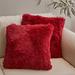 Trule Whalan Square Pillow Cover & Insert Faux Fur/Polyester/Polyfill in Red | 20 H x 20 W x 1 D in | Wayfair 8A149D1D5BBE455DB2B0ED0488C8012D