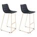 Everly Quinn Amagansett Bar Height Stools Set of 2 - 30.3" Modern Barstools Metal in Gray/Black | 40.2 H x 19 W x 19.5 D in | Wayfair