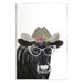 Stupell Industries Black Cow In Floral Hat On MDF by Cindy Jacobs Print | 19 H x 13 W x 0.5 D in | Wayfair ax-634_wd_13x19
