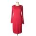 Prabal Gurung Casual Dress Crew Neck Long sleeves: Red Print Dresses - New - Women's Size X-Large
