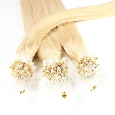 hair2heart - Microring Extensions Echthaar #9/0 Lichtblond 1g Haarextensions 25 ct Nude Damen