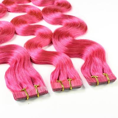 hair2heart - Tape Extensions Echthaar #Pink Haarextensions Pink Damen