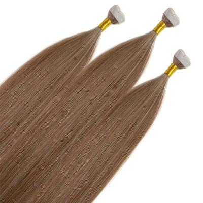 hair2heart Mini Tape Extensions Premium Echthaar #8/01 Hellblond Natur-Asch 50cm Hellbraun Damen