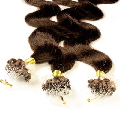 hair2heart - Microring Extensions Echthaar #6/3 Dunkelblond Gold 0.5g Haarextensions 25 ct Schwarz Damen