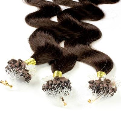 hair2heart Microring Extensions Echthaar #6/3 Dunkelblond Gold 0.5g 40cm Schwarz Damen