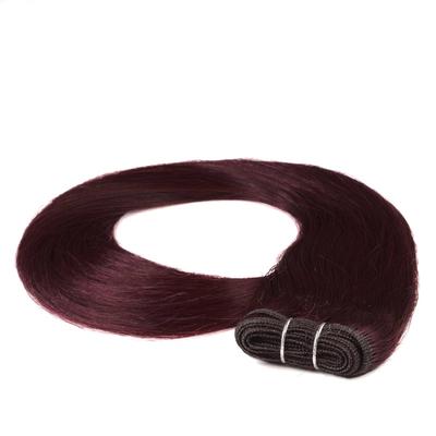 hair2heart Tresse Extensions Echthaar #55/66 Hellbraun Intensiv Violett-Intensiv 100g 40cm Schwarz Damen