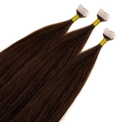 hair2heart Mini Tape Extensions Premium Echthaar #6/3 Dunkelblond Gold 40cm Schwarz Damen