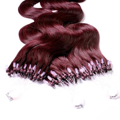 hair2heart - Microring Extensions Echthaar #55/66 Hellbraun Intensiv Violett-Intensiv 1g Haarextensions 25 ct Schwarz Damen