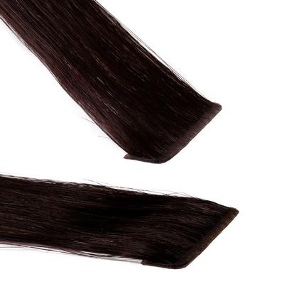 hair2heart Invisible Tape Extensions Premium Echthaar #5/0 Hellbraun 40cm Schwarz Damen