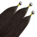 hair2heart - Mini Tape Extensions Premium Echthaar #6/0 Dunkelblond Haarextensions Schwarz Damen