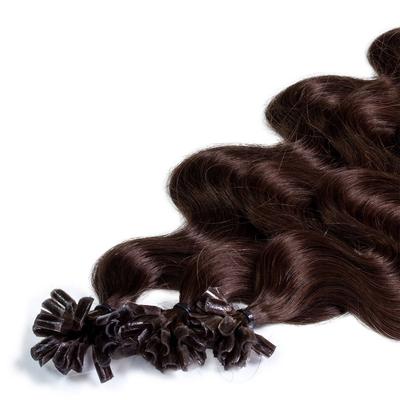 hair2heart Bonding Extensions Premium Echthaar #6/3 Dunkelblond Gold 0,8g 50cm Schwarz Damen