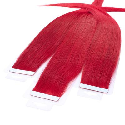 hair2heart - Tape Extensions Echthaar #0/44 Rot-Intensiv Haarextensions 10 ct Pink Damen (36.39 € / 1 ct) Image