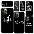 Coque arrière pour iPhone Keep Calm Play Volleyball iPhone 15 14 12 13 mini 6 7 8 PLUS X XS Poly