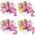 Ballons en feuille d'aluminium de princesse pêche décoration de fête d'anniversaire ballon en