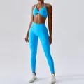 Survêtement de yoga sans couture pour femme vêtements de sport d'entraînement leggings taille