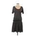 Athleta Casual Dress - DropWaist Scoop Neck Short sleeves: Gray Dresses - Women's Size Medium Tall