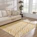 Terra 3'11" x 5'7" Hide, Leather & Fur Mustard/Light Beige/Taupe/Peach Area Rug - Hauteloom