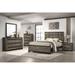 Felicia 5 Piece Gray Modern Contemporary Solid Wood And Veneers Upholstered Panel Bedroom Set