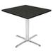 Via 30" Square X-Base Table- Ash Grey/Chrome