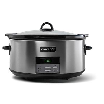 Crockpot 8-Quart Slow Cooker, Programmable, Black Stainless Collection