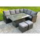 8-Seater Garden Rattan Set With 2-In-1 Dining & Coffee Table | Wowcher