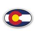 Colorado Flag Oval Sticker Decal - Self Adhesive Vinyl - Weatherproof - Made in USA - v4 co euro