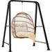Hammock Chair Stand 75in Tall Heavy Duty Indoor Outdoor Steel Hanging Base w/Hardware - Stand Only