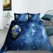 Newly Fashion Bedding Cover Set Hot Sale 3D Starry Sky Printed Comforter Cover Set Bedroom Decoration California King(98 x104 )