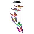 Toorise Solar Wind Chimes Light Garden Butterfly Solar Lights 120mAh Decorative Wind Chime Colorful Light Waterproof Solar Hanging Lamp with Bells for Garden Home Yard Lawn Decor