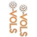 Women's Tennessee Volunteers Pearl Cluster Outline Enamel Drop Earrings