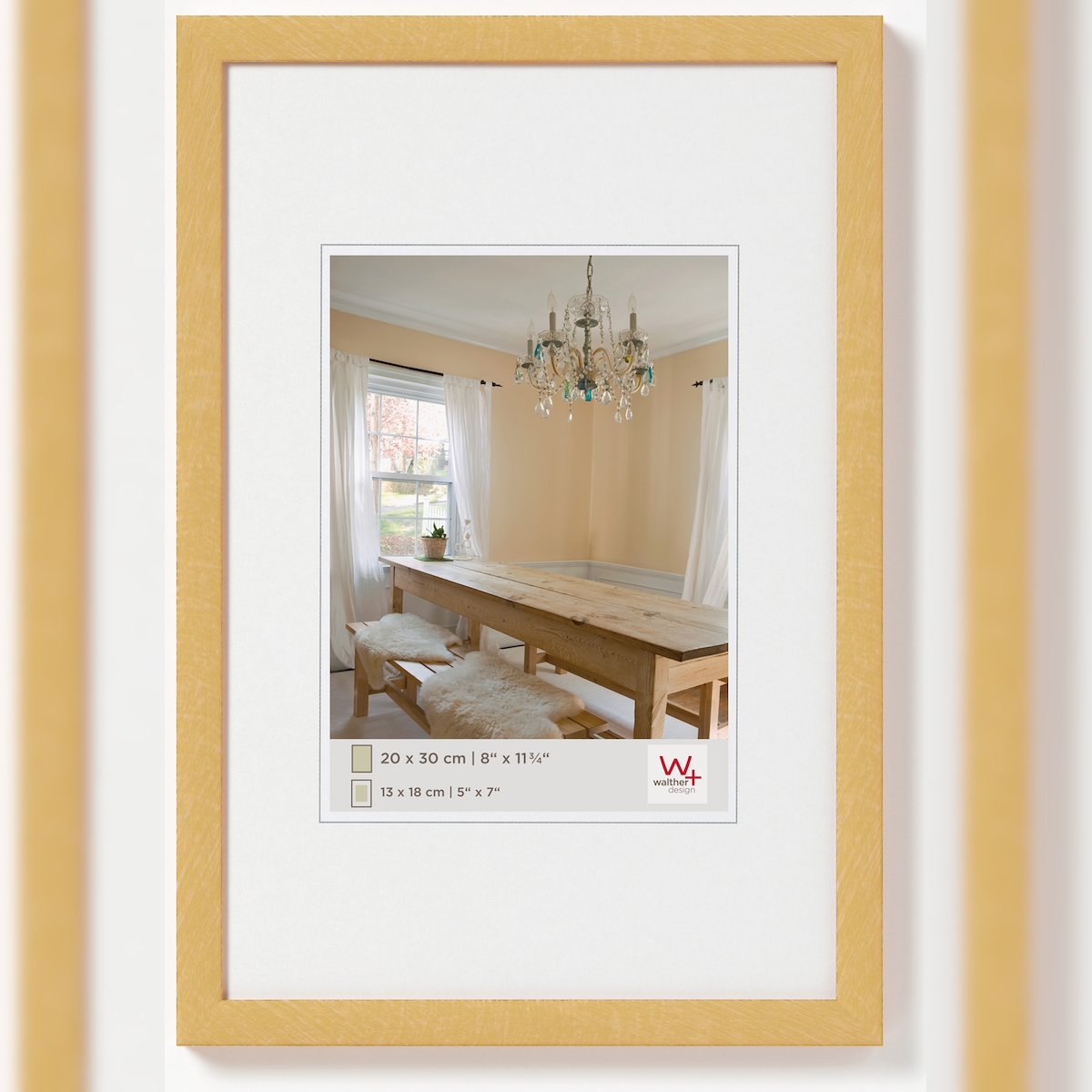 walther + design Peppers Holz Bilderrahmen 30x40 cm GOLD Image