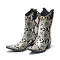 Women's Bandy Snake Black & White Cowboy Boot Wellies 4 Uk Talolo Boots