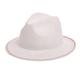 Women's White Floppy Felt Fedora With Stitches On Brim Medium Justine Hats