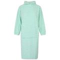 Women's Green Striped, Hooded Towelling Cover Up Changing Robe White/Apple Medium Bridie & Bert Ltd